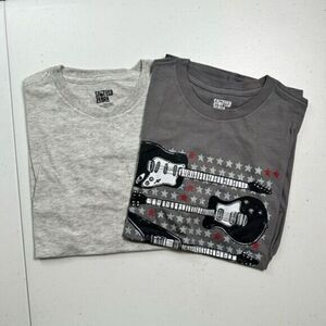 NWOT Spotted Zebra Boys Kids 2 Short Sleeve Tee Shirts Gray Guitars - Size M